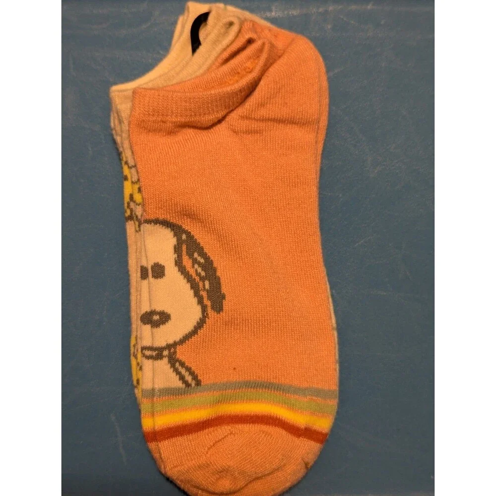Peanuts Women's Print No-Show Socks, 3-Pack, Shoe Size 4-10/New